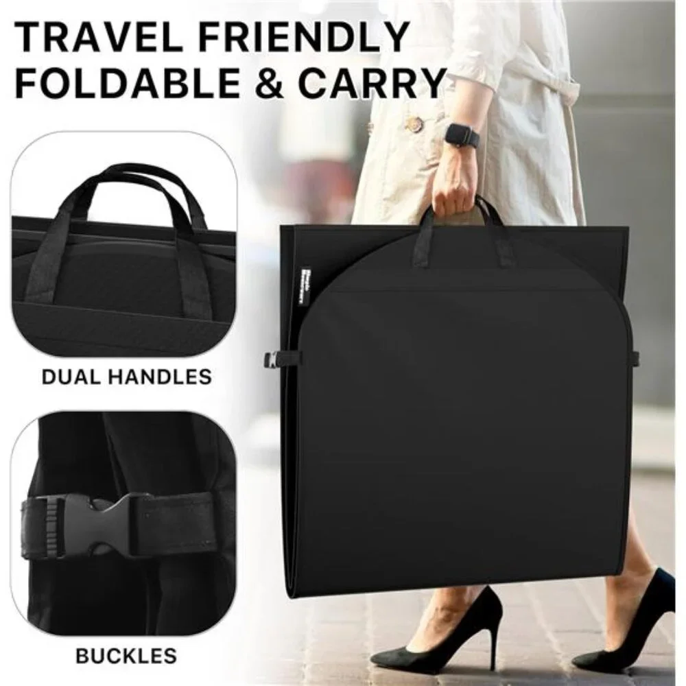 New 43'' Travel Garment Bag with Pockets for Suits, Dresses Coats, Heavy Duty